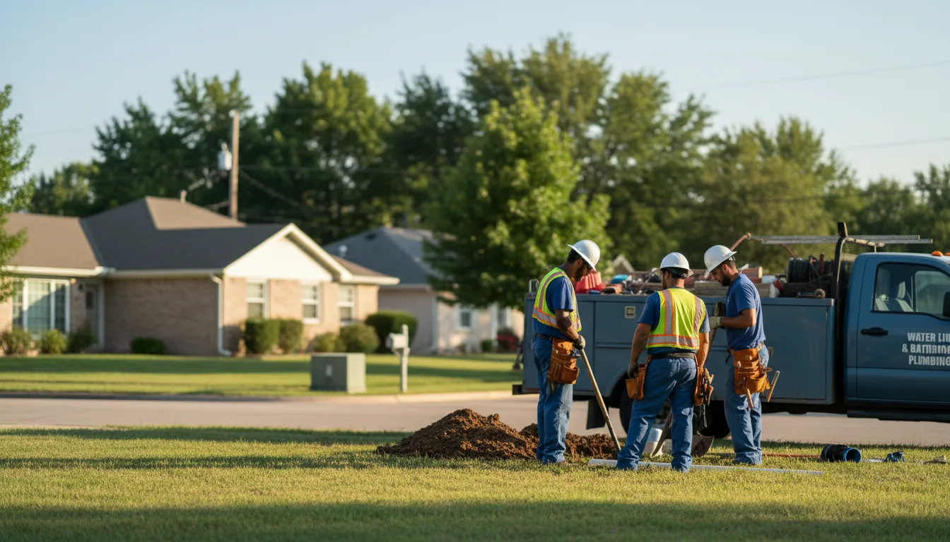 Residential water line and bathroom plumbing service in Cumming, IA
